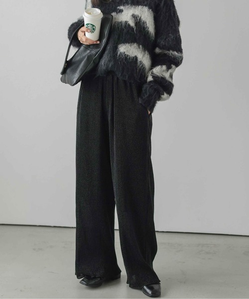 AMELY(エミリー)の「ラメリブニットパンツ(その他パンツ・レディース・ブラック/グレー/ブラウン・M/L)」の4枚目の写真