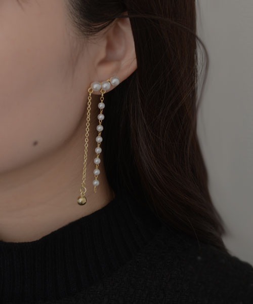 Mayree(メイリー)の「【resonance】パール×チェーン ゴールド ピアス(ピアス(両耳用)・レディース・ゴールド/ゴールド系・FREE)」の3枚目の写真
