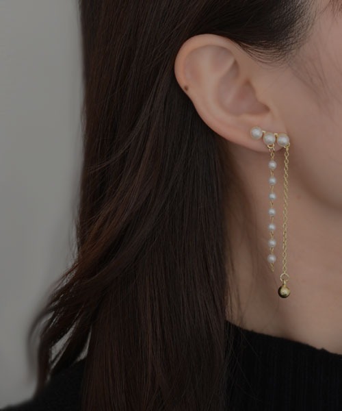 Mayree(メイリー)の「【resonance】パール×チェーン ゴールド ピアス(ピアス(両耳用)・レディース・ゴールド/ゴールド系・FREE)」の4枚目の写真
