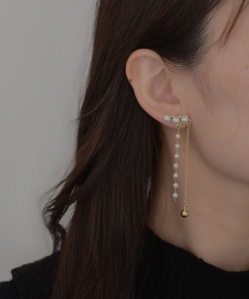 Mayree(メイリー)の「【resonance】パール×チェーン ゴールド ピアス(ピアス(両耳用)・レディース・ゴールド/ゴールド系・FREE)」の5枚目の写真