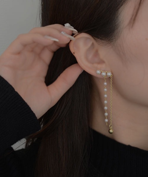 Mayree(メイリー)の「【resonance】パール×チェーン ゴールド ピアス(ピアス(両耳用)・レディース・ゴールド/ゴールド系・FREE)」の6枚目の写真