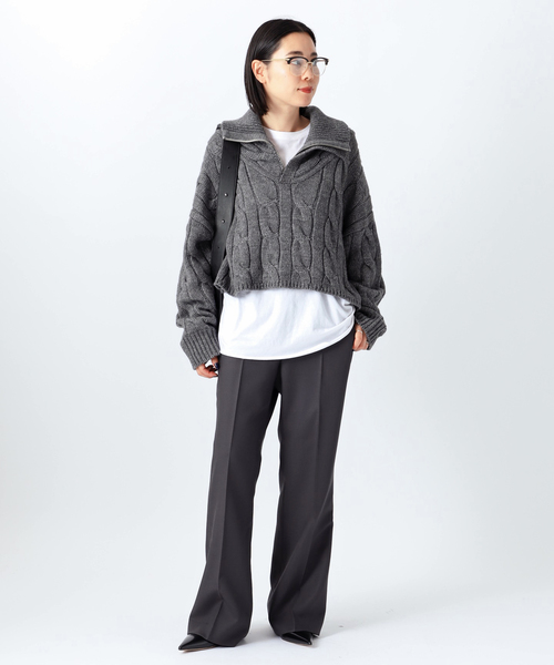 AP STUDIO（エーピーストゥディオ）の「ケーブルジップニット（ニット