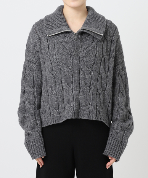 AP STUDIO（エーピーストゥディオ）の「ケーブルジップニット（ニット