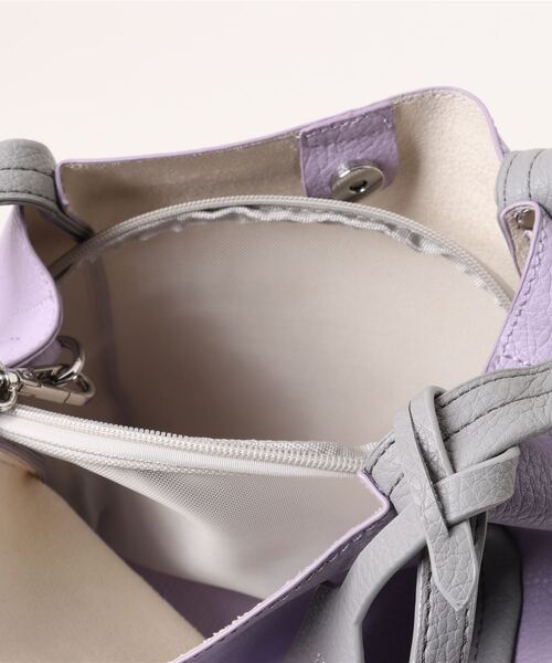 Q（キュー）の「ミニショルダー付きソフトレザー調バッグ（トートバッグ・レディース・ラベンダー/ベージュ/ライトブルー・ONE SIZE）」の12枚目の写真