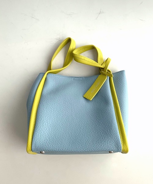 Q（キュー）の「ミニショルダー付きソフトレザー調バッグ（トートバッグ・レディース・ラベンダー/ベージュ/ライトブルー・ONE SIZE）」の21枚目の写真