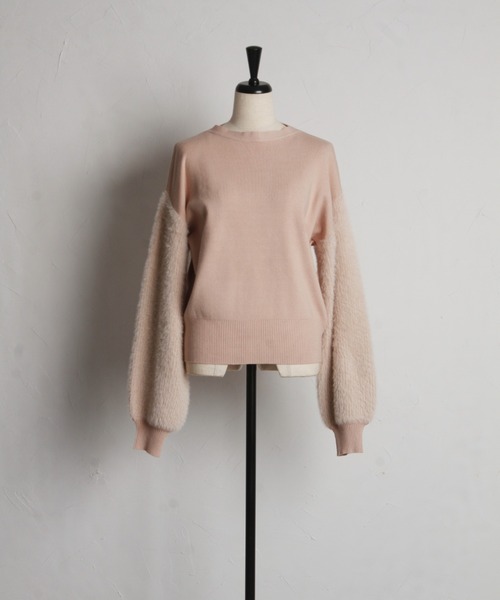 tocco closet(トッコ クローゼット)の「【ZOZO限定】スリーブファーニット(ニット/セーター・レディース・ベージュ/ブラウン/ライトグリーン/ブラック・M)」の8枚目の写真