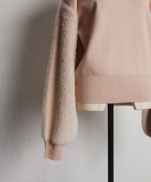 tocco closet(トッコ クローゼット)の「【ZOZO限定】スリーブファーニット(ニット/セーター・レディース・ベージュ/ブラウン/ライトグリーン/ブラック・M)」の13枚目の写真