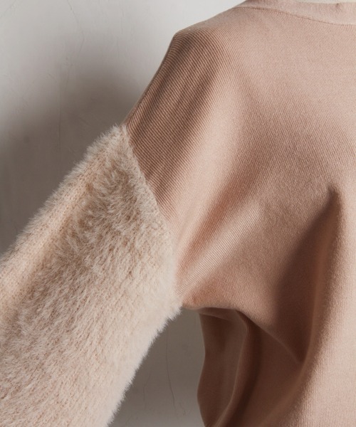tocco closet(トッコ クローゼット)の「【ZOZO限定】スリーブファーニット(ニット/セーター・レディース・ベージュ/ブラウン/ライトグリーン/ブラック・M)」の14枚目の写真