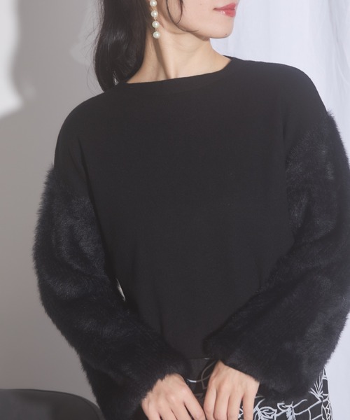 tocco closet(トッコ クローゼット)の「【ZOZO限定】スリーブファーニット(ニット/セーター・レディース・ベージュ/ブラウン/ライトグリーン/ブラック・M)」の18枚目の写真