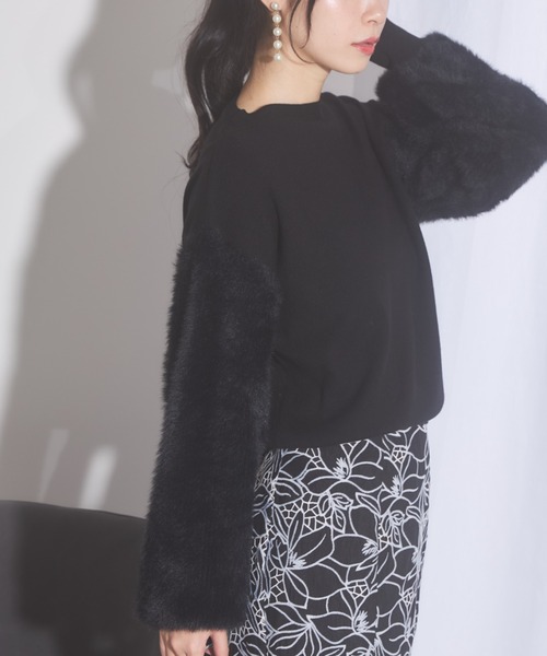 tocco closet(トッコ クローゼット)の「【ZOZO限定】スリーブファーニット(ニット/セーター・レディース・ベージュ/ブラウン/ライトグリーン/ブラック・M)」の17枚目の写真