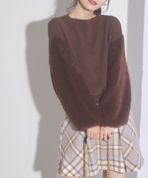 tocco closet(トッコ クローゼット)の「【ZOZO限定】スリーブファーニット(ニット/セーター・レディース・ベージュ/ブラウン/ライトグリーン/ブラック・M)」の20枚目の写真