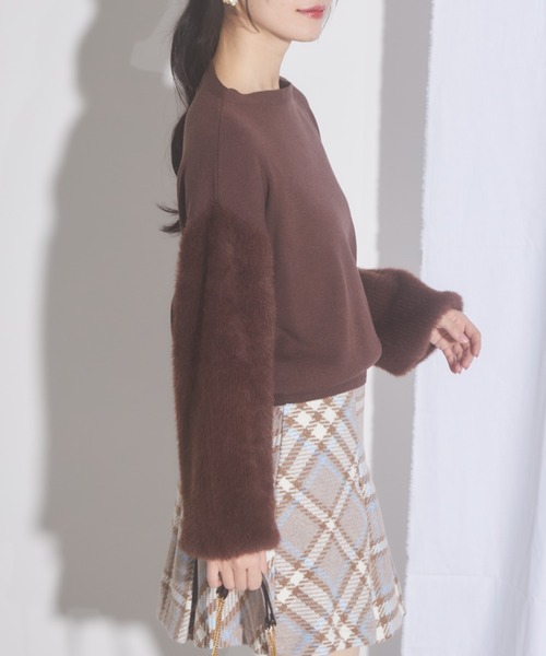 tocco closet(トッコ クローゼット)の「【ZOZO限定】スリーブファーニット(ニット/セーター・レディース・ベージュ/ブラウン/ライトグリーン/ブラック・M)」の21枚目の写真