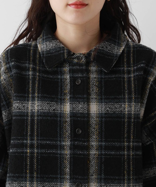 RAGEBLUE（レイジブルー）の「裏起毛ブークレオーバーチェックシャツアウター（シャツ/ブラウス・レディース・ライトグレー系/ブラック系/ブラウン系・FREE）」の20枚目の写真