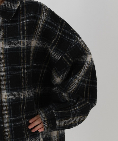 RAGEBLUE（レイジブルー）の「裏起毛ブークレオーバーチェックシャツアウター（シャツ/ブラウス・レディース・ライトグレー系/ブラック系/ブラウン系・FREE）」の21枚目の写真