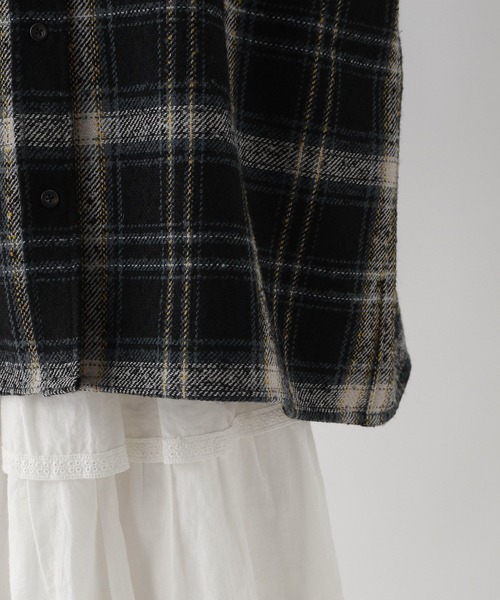 RAGEBLUE（レイジブルー）の「裏起毛ブークレオーバーチェックシャツアウター（シャツ/ブラウス・レディース・ライトグレー系/ブラック系/ブラウン系・FREE）」の22枚目の写真