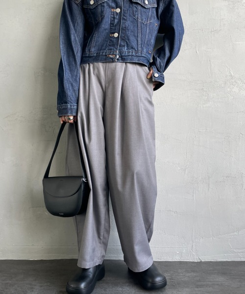 UNIVERSAL OVERALL（ユニバーサルオーバーオール）の「[UNIVERSAL OVERALL/ユニバーサルオーバーオール] 別注 イージーワイドエッグパンツ（その他パンツ・レディース・ブラウン/グレー/ブラック/カーキ・F）」の21枚目の写真