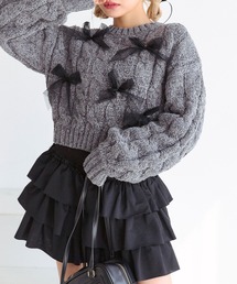 OLIVE des OLIVE | チュールリボン付ニット(ニット/セーター)