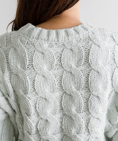 OLIVE des OLIVE（オリーブデオリーブ）の「チュールリボン付ニット（ニット/セーター・レディース・オフホワイト/サックスブルー/チャコールグレー・FREE）」の21枚目の写真