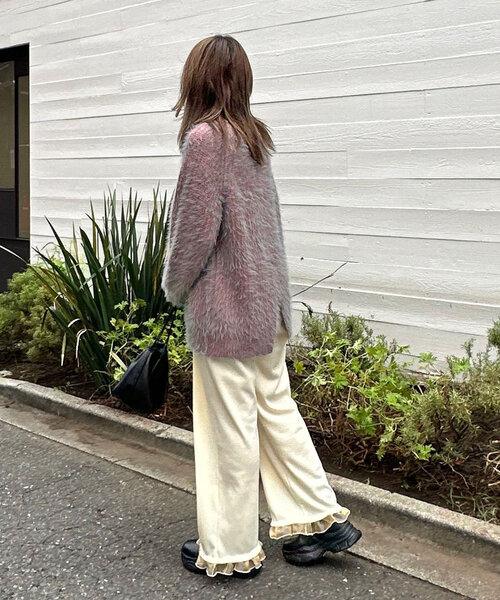 CIAOPANIC（チャオパニック）の「カラーシャギーラグランニット（ニット/セーター・レディース・ネイビー/アイボリー/ブルー/グレー/レッド/グリーン・ONE SIZE）」の8枚目の写真