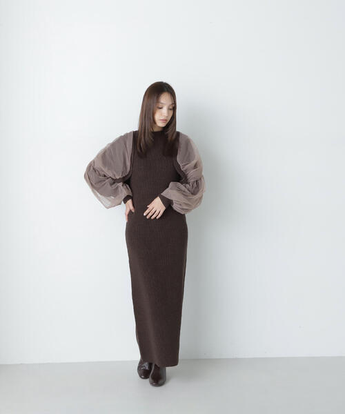 NATURAL BEAUTY BASIC（ナチュラルビューティーベーシック）の「◇チュールカーデ＆ニットワンピセット（ワンピース・レディース・グレー系その他/ホワイト系その他・MEDIUM/P/S）」の19枚目の写真