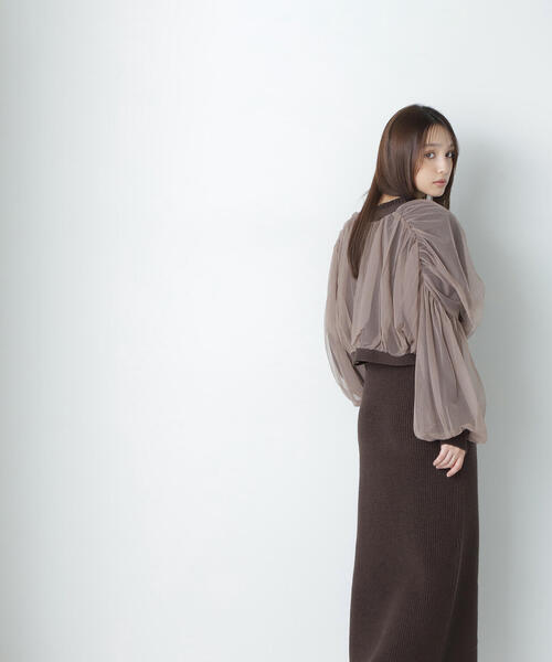 NATURAL BEAUTY BASIC（ナチュラルビューティーベーシック）の「◇チュールカーデ＆ニットワンピセット（ワンピース・レディース・グレー系その他/ホワイト系その他・MEDIUM/P/S）」の22枚目の写真