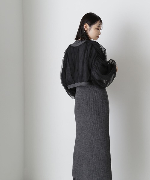 NATURAL BEAUTY BASIC（ナチュラルビューティーベーシック）の「◇チュールカーデ＆ニットワンピセット（ワンピース・レディース・グレー系その他/ホワイト系その他・MEDIUM/P/S）」の12枚目の写真