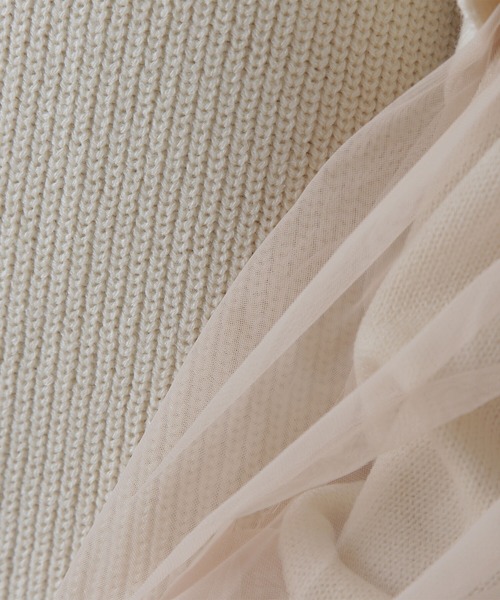 NATURAL BEAUTY BASIC（ナチュラルビューティーベーシック）の「◇チュールカーデ＆ニットワンピセット（ワンピース・レディース・グレー系その他/ホワイト系その他・MEDIUM/P/S）」の10枚目の写真