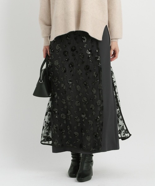 Andemiu（アンデミュウ）の「2WAYレースIラインスカート202550（スカート・レディース・ベージュ/ブラック・SMALL/MEDIUM）」の14枚目の写真