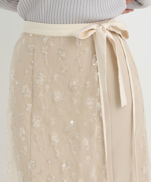 Andemiu（アンデミュウ）の「2WAYレースIラインスカート202550（スカート・レディース・ベージュ/ブラック・SMALL/MEDIUM）」の18枚目の写真