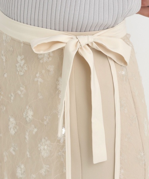 Andemiu（アンデミュウ）の「2WAYレースIラインスカート202550（スカート・レディース・ベージュ/ブラック・SMALL/MEDIUM）」の19枚目の写真