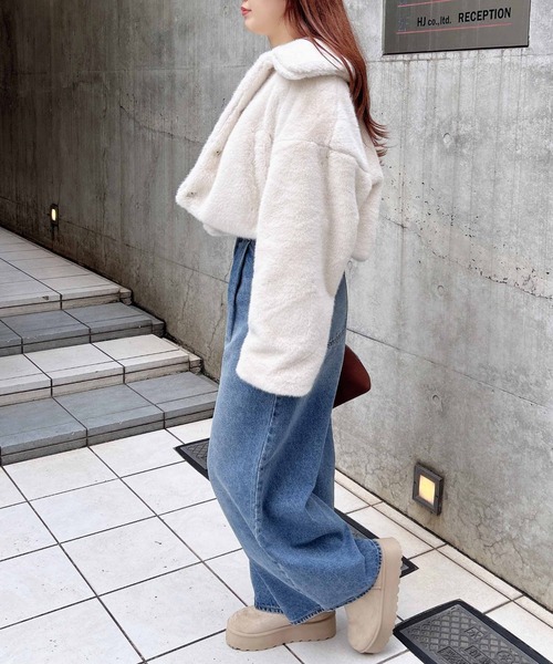 INGNI（イング）の「ステンカラーエコファーブルゾン（ステンカラーコート・レディース・アイボリー/ブラック/グレー系その他・M）」の17枚目の写真