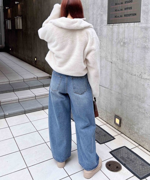 INGNI（イング）の「ステンカラーエコファーブルゾン（ステンカラーコート・レディース・アイボリー/ブラック/グレー系その他・M）」の18枚目の写真