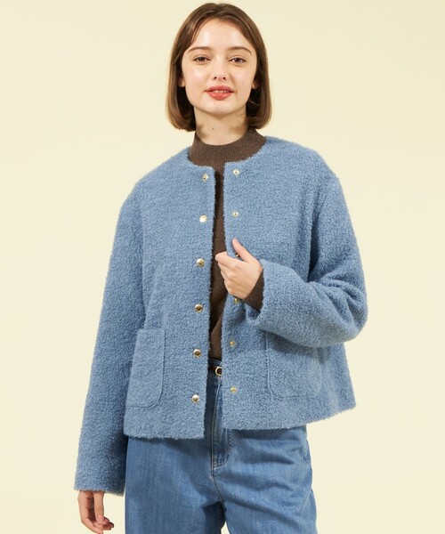 MACKINTOSH PHILOSOPHY(マッキントッシュ フィロソフィー)の「【HESSLE(ヘスル)】(ノーカラージャケット・レディース・ホワイト系その他/ブルー系その他4/ブラック/チャコールグレー・38/36)」の4枚目の写真