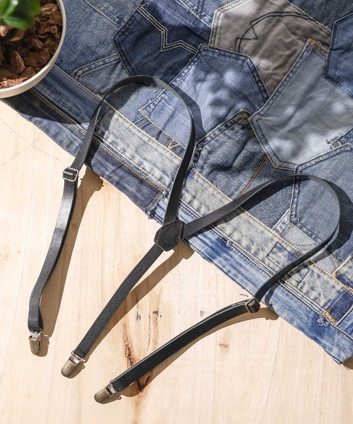 UNIVERSAL OVERALL（ユニバーサルオーバーオール）の「【UNIVERSAL OVERALL】Leather Suspenders（サスペンダー・メンズ・ブラック/ネイビー/ブラウン/ダークブラウン/グリーン・FREE）」の2枚目の写真