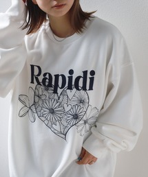 SlashDate（スラッシュデイト）の「【82】ネコハート＆フワラー ロゴ刺繍 裏起毛 スウェット（スウェット・メンズ）」