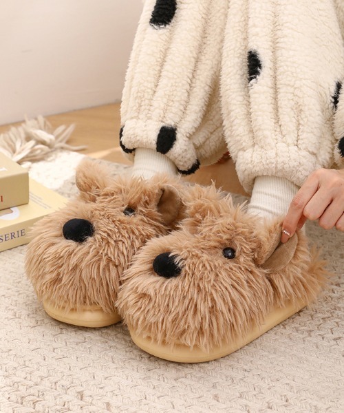 WEGO(ウィゴー)の「WEGO/ドッグファースリッパ/サンダルルームシューズ(ルームシューズ/スリッパ・レディース・ホワイト/ベージュ・LARGE/MEDIUM)」の12枚目の写真