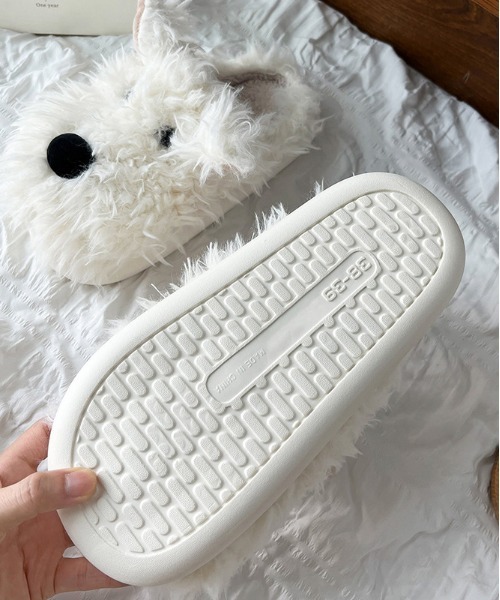 WEGO(ウィゴー)の「WEGO/ドッグファースリッパ/サンダルルームシューズ(ルームシューズ/スリッパ・レディース・ホワイト/ベージュ・LARGE/MEDIUM)」の15枚目の写真