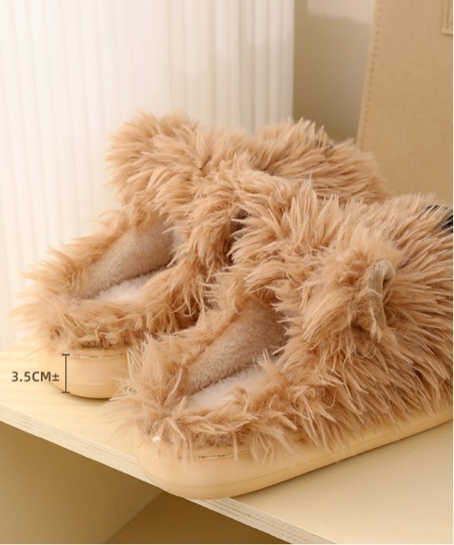 WEGO(ウィゴー)の「WEGO/ドッグファースリッパ/サンダルルームシューズ(ルームシューズ/スリッパ・レディース・ホワイト/ベージュ・LARGE/MEDIUM)」の14枚目の写真