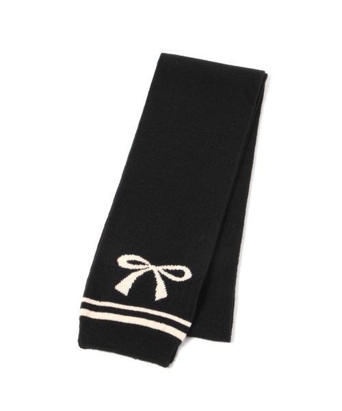 3.3 Field Trip （3.3フィールドトリップ）の「3.3 Field Trip／リボンマフラー（マフラー・レディース・ブラック/アイボリー・0）」の2枚目の写真