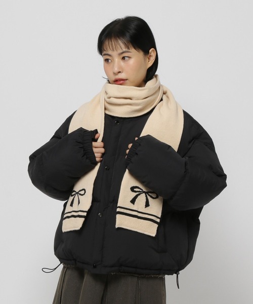 3.3 Field Trip （3.3フィールドトリップ）の「3.3 Field Trip／リボンマフラー（マフラー・レディース・ブラック/アイボリー・0）」の3枚目の写真