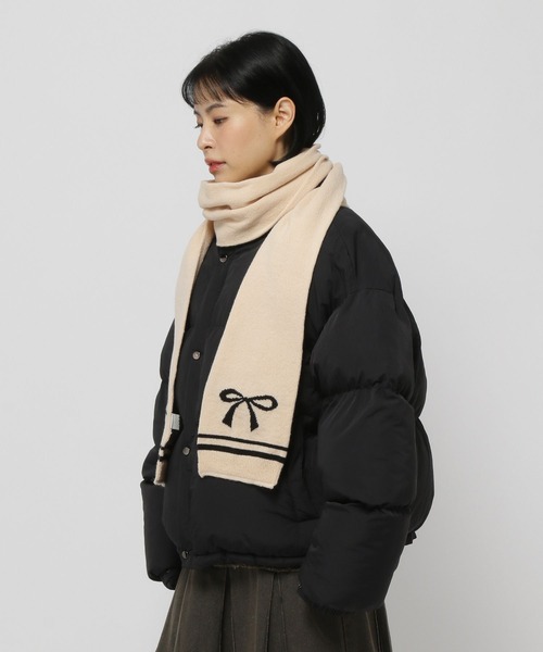 3.3 Field Trip （3.3フィールドトリップ）の「3.3 Field Trip／リボンマフラー（マフラー・レディース・ブラック/アイボリー・0）」の4枚目の写真