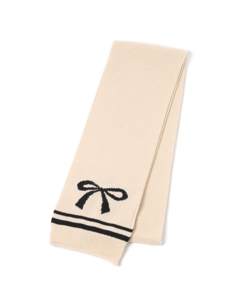 3.3 Field Trip （3.3フィールドトリップ）の「3.3 Field Trip／リボンマフラー（マフラー・レディース・ブラック/アイボリー・0）」の6枚目の写真