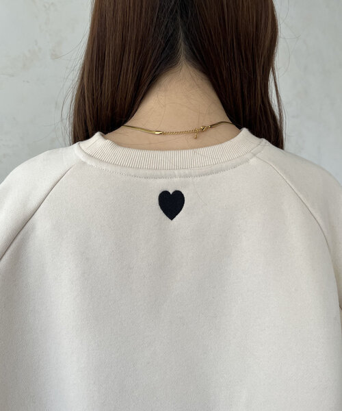 prose verse(プロズヴェール)の「ハート刺繍オーバーサイズスウェット(スウェット・レディース・アイボリー/ブラック/グレー・MEDIUM/LARGE)」の17枚目の写真