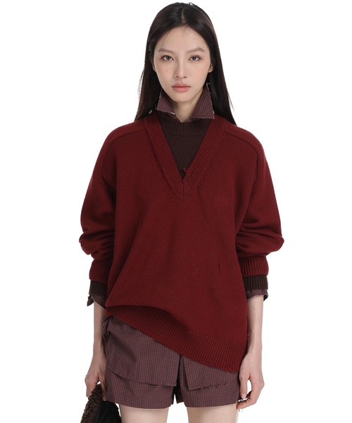 トップス andmary Dada ribbon tops pink beige ANDMARY Dada ribbon tops pink beige