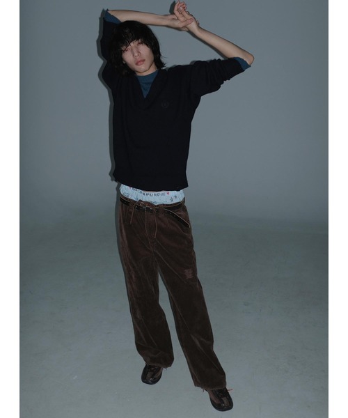 MASONPRINCE（メイソンプリンス）の「レイヤードデザイン ダメージ加工 ニット MY2137【MASONPRINCE】（ニット/セーター・メンズ・ネイビー/レッド/グレー・L/M/S）」の21枚目の写真