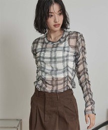 miette（ミエット）の「シャーリングシアートップス（Tシャツ/カットソー）」
