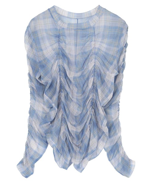 miette（ミエット）の「シャーリングシアートップス（Tシャツ/カットソー・レディース・グリーン/ブルー/アイボリー/ネイビー/ピンク/オリーブ・FREE）」の10枚目の写真