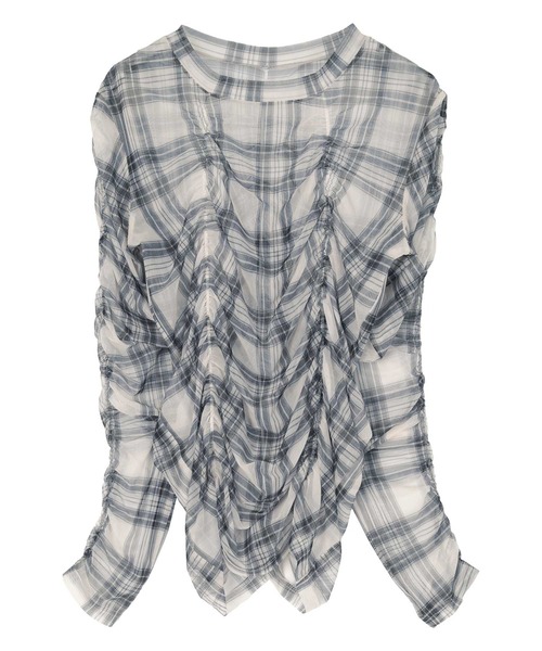 miette（ミエット）の「シャーリングシアートップス（Tシャツ/カットソー・レディース・グリーン/ブルー/アイボリー/ネイビー/ピンク/オリーブ・FREE）」の8枚目の写真