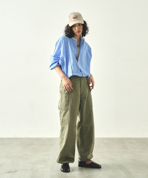 kha:ki（カーキ）の「「KHA:KI / カーキ」 エンブロイダリーキャップ EMBROIDERY CAP（キャップ・レディース・ライトイエロー/オフホワイト/ライトインディゴブルー/ベージュ/ネイビー・FREE）」の9枚目の写真