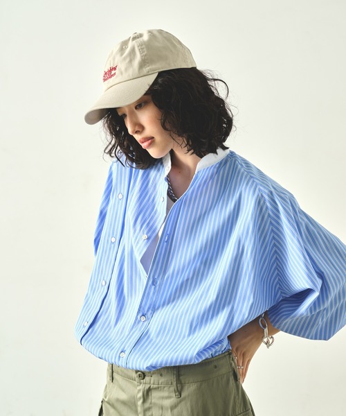 kha:ki（カーキ）の「「KHA:KI / カーキ」 エンブロイダリーキャップ EMBROIDERY CAP（キャップ・レディース・ライトイエロー/オフホワイト/ライトインディゴブルー/ベージュ/ネイビー・FREE）」の10枚目の写真